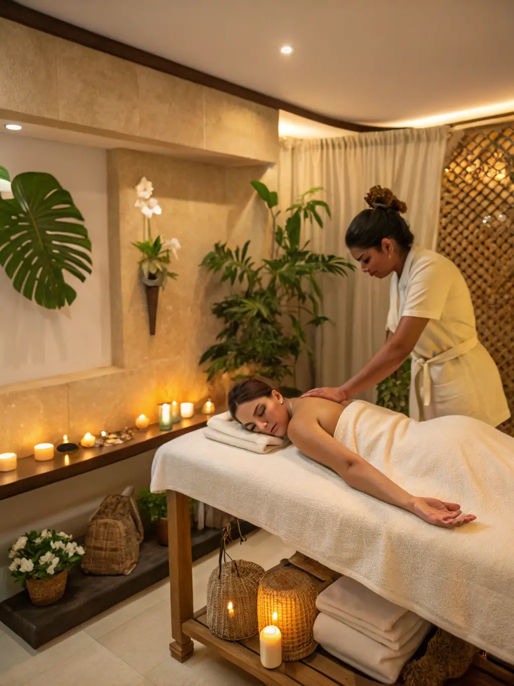 A person enjoying a Shiatsu massage, focusing on energy flow and holistic well-being in a peaceful setting.